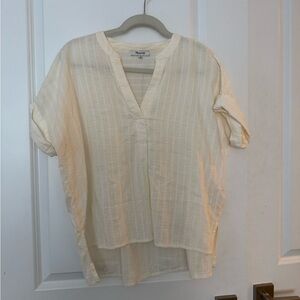 Madewell Women's lakeline popover Cream Top